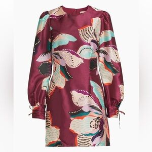 Hutch Floral Mini Dress in Purple and Teal